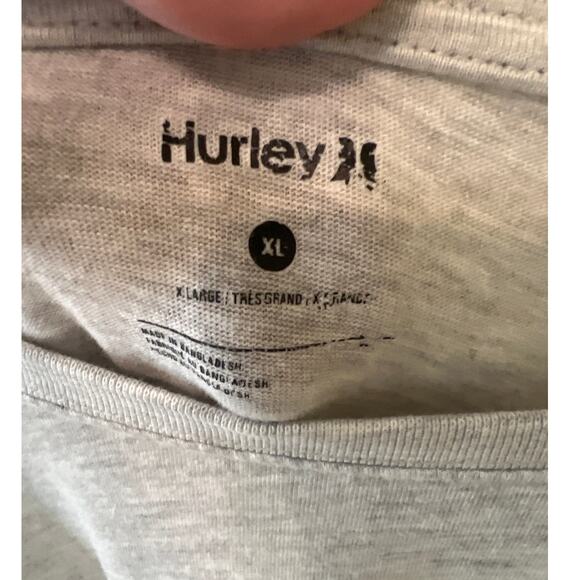 Hurley Men's Light Gray Long Sleeve Soft Graphic T-Shirt Men's Size XL - Picture 2 of 4